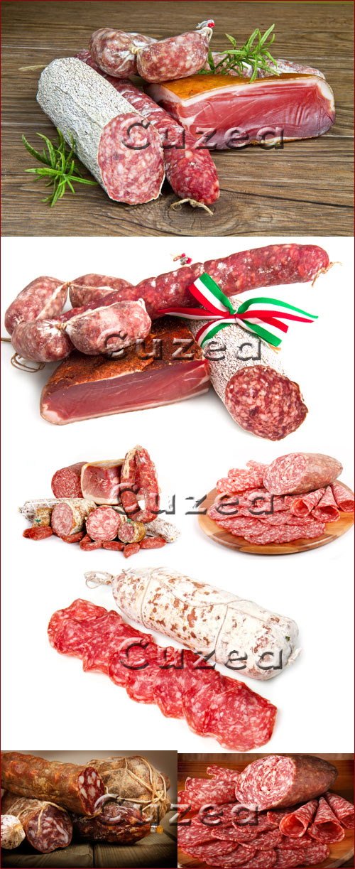 Meat and sausage - Stock photo