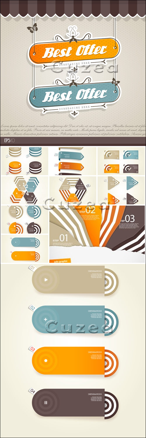 ,  26 / Infographics design template with numeration, part 26