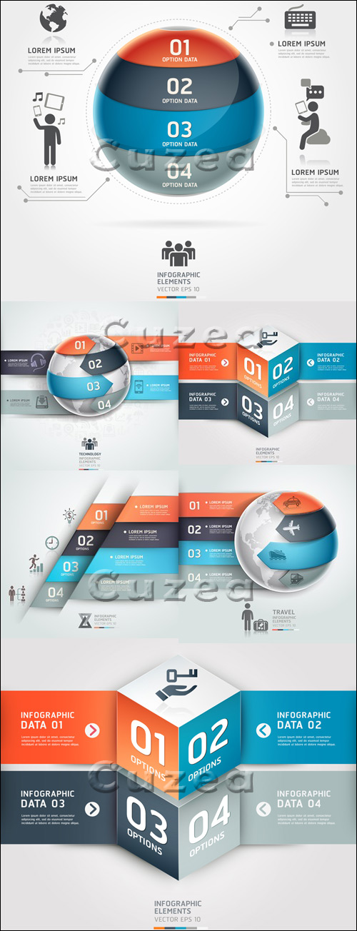    ,  28/ Infographics design template with numeration, part 28