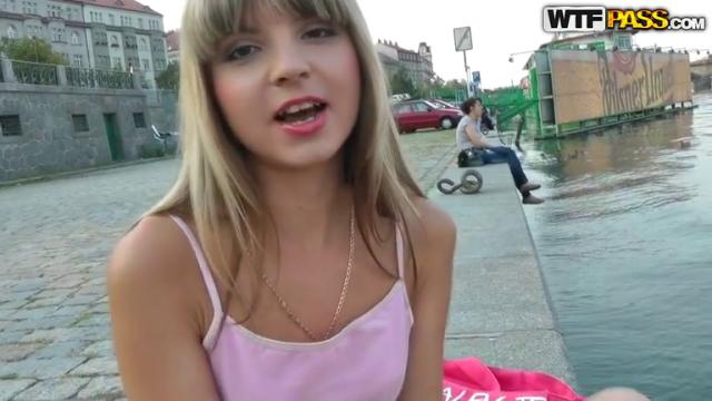 Stunning blonde russian chick Gina gets fucked hard in Prag