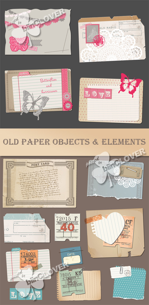 Old paper objects and elements 0410
