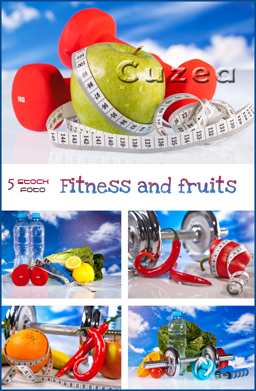   / Fitness and hot fruits  - Stock photo