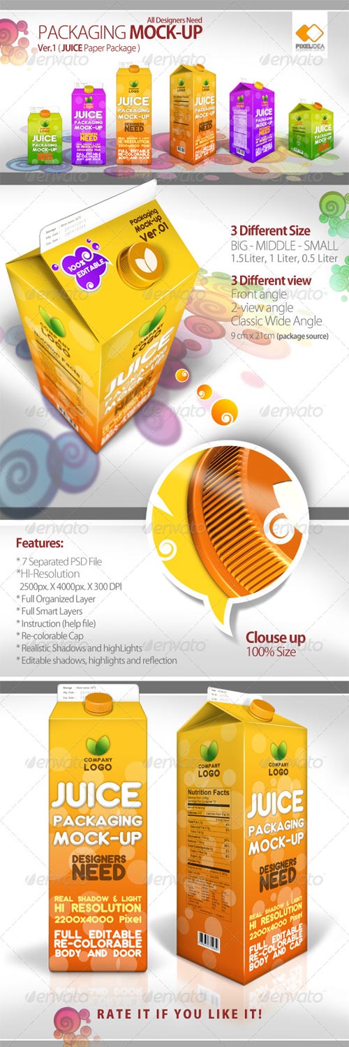  - Packaging Mock-up (Juice Paper Package)Ver.01 - GraphicRiver