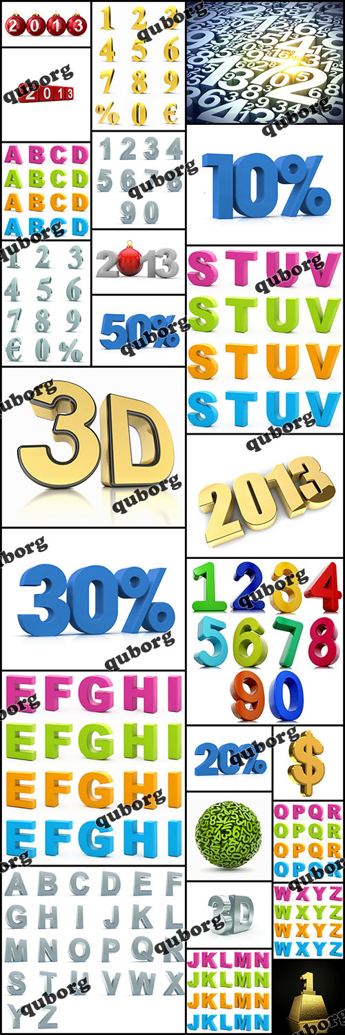 Stock Photos - 3D Numbers & Letters