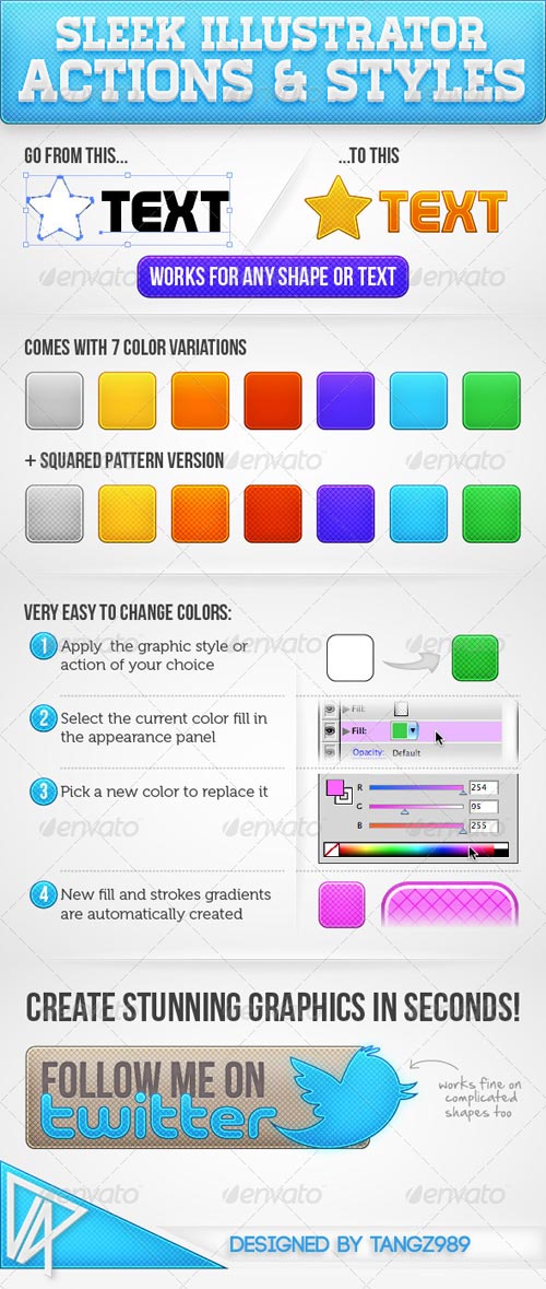 Sleek Illustrator Actions & Styles - GraphicRiver