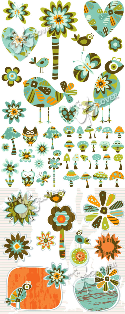 Fantasy birds, flowers and mushrooms 0413