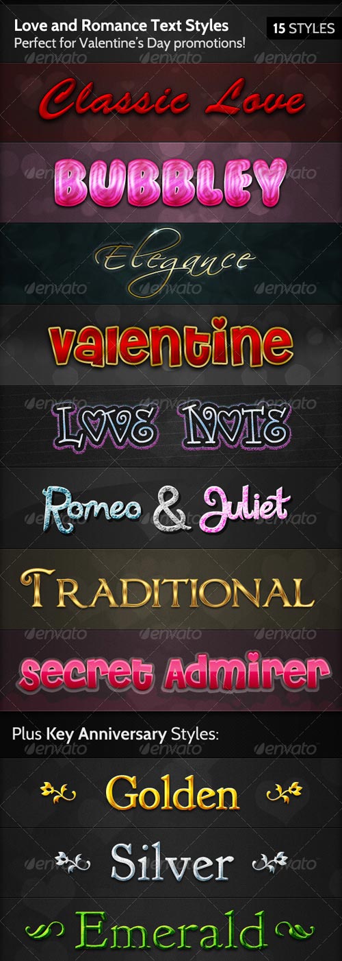 Love and Romance Text Styles - GraphicRiver