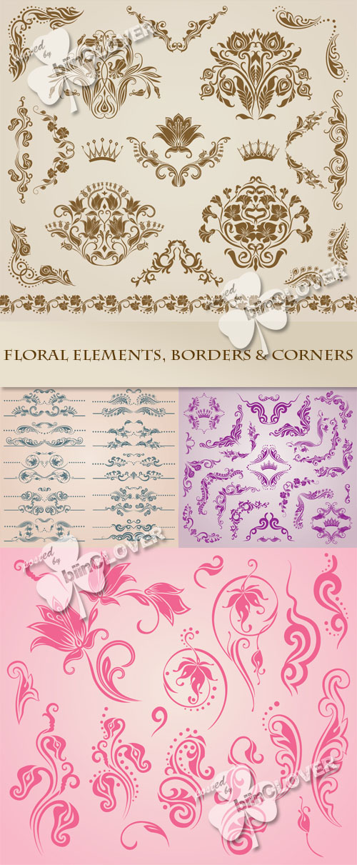 Floral elements, borders,  and corners 0315