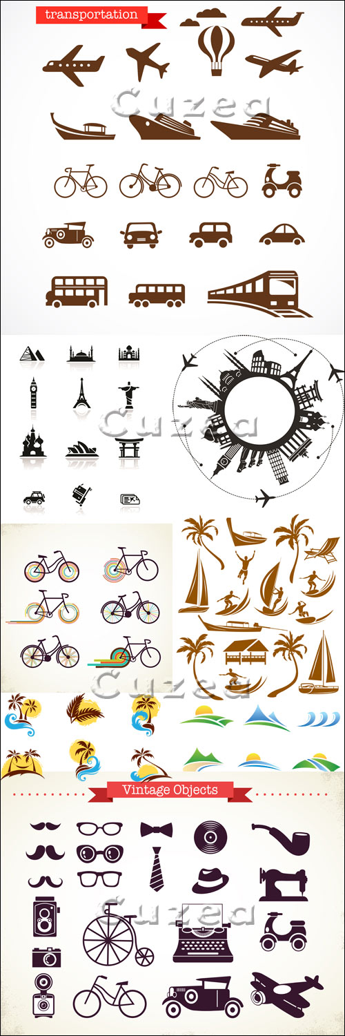          / Holiday, voiaj and travel icons and elements in vector