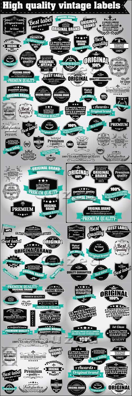     / Premium collection of vintage labels in vector stock