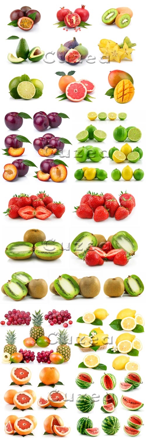    / Fruit on white background - stock photo