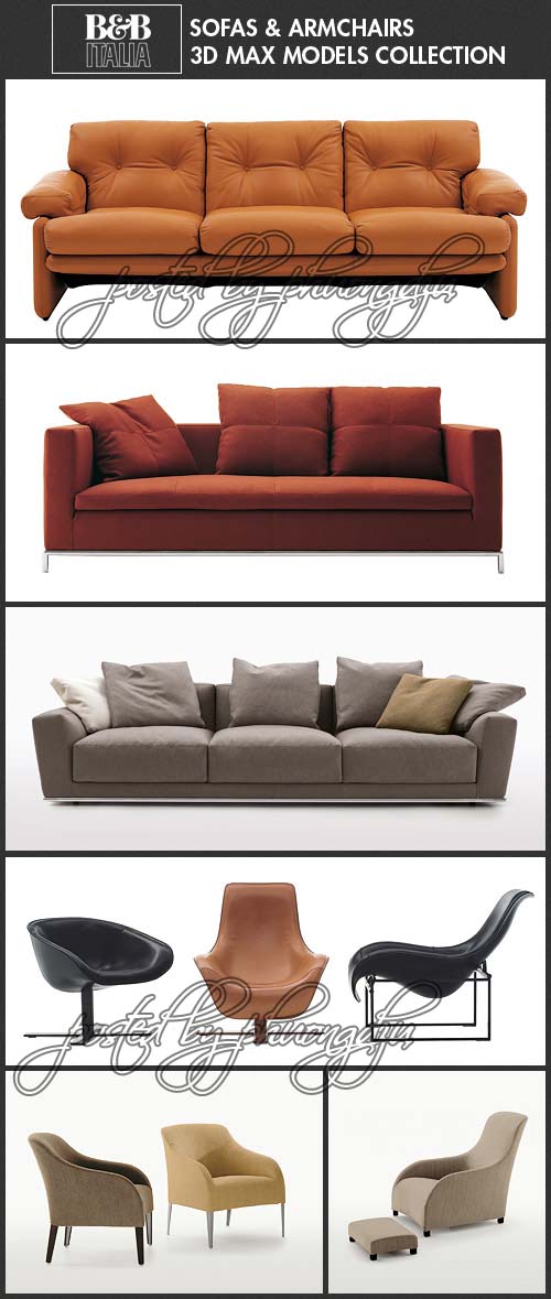 [Max] B&B Italia Complete Interior Furniture 3D Models