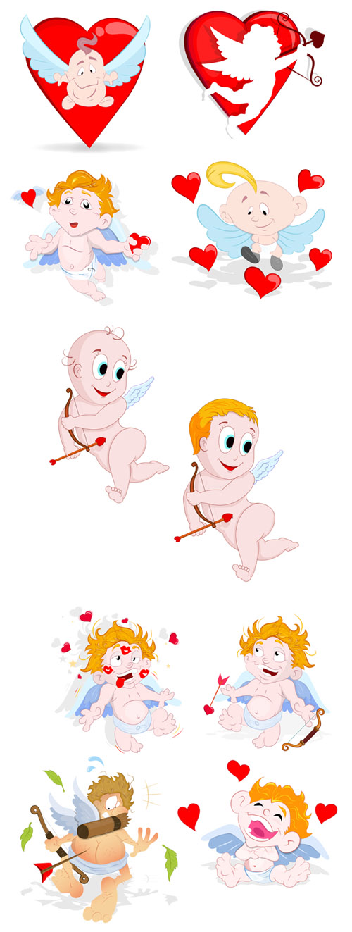 Vector Valentine Cupids