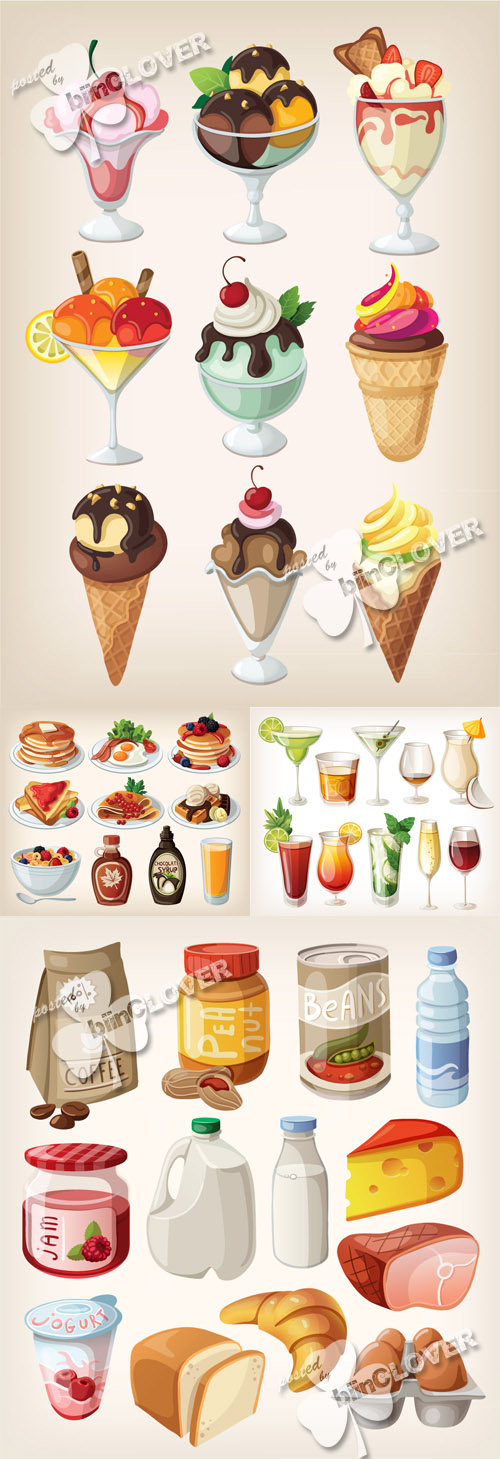 Collection of food products and drinks 0422