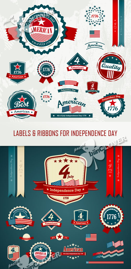 Label and ribbons for independence day 0426