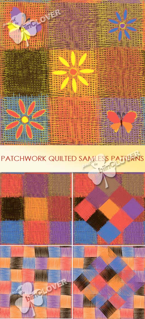 Patchwork quilted seamless patterns 0430