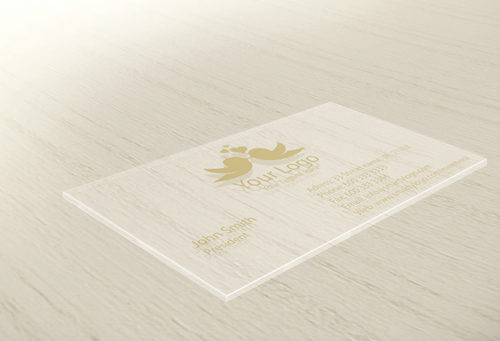 Glass Business Card Mock-Up