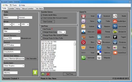 Account Creator Extreme 4.1.1 (25+ Supported Websites) + Now With Bot Creator