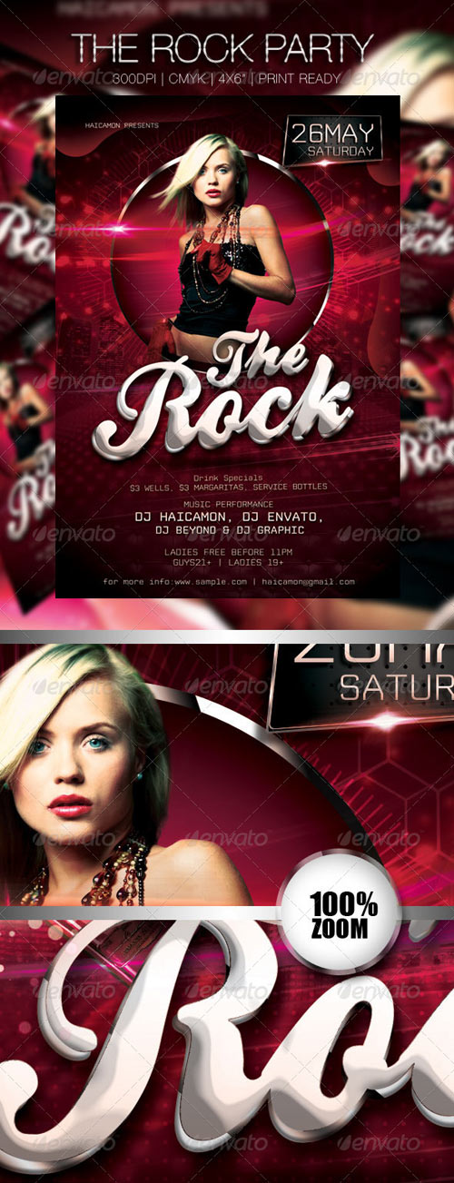 The Rock Party Flyer