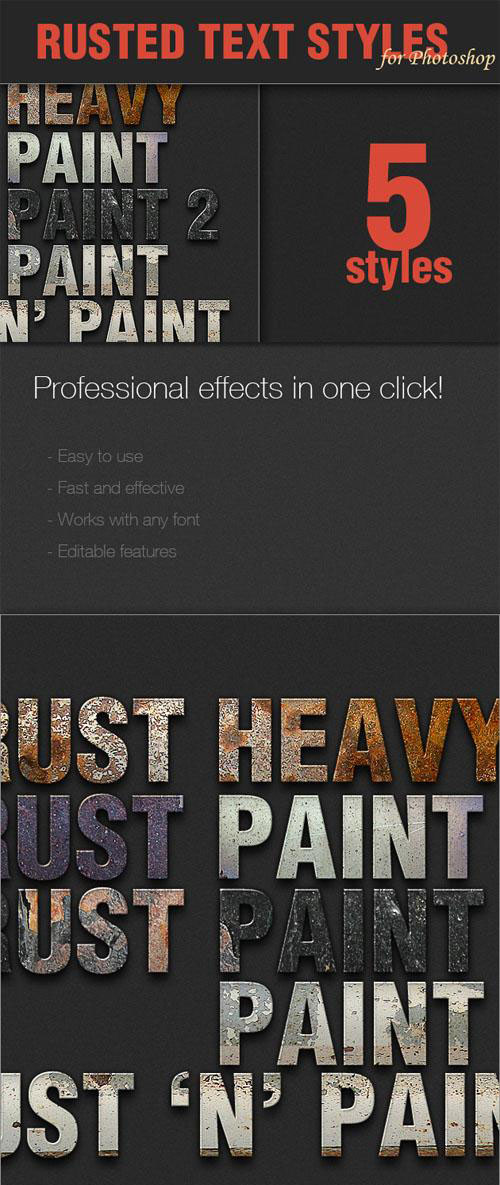 Designtnt - Rusted Text Styles for Photoshop