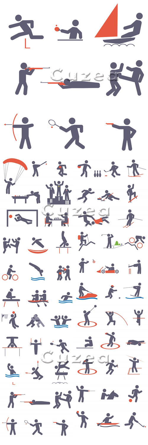    / Silhouette of sport people - vector stock