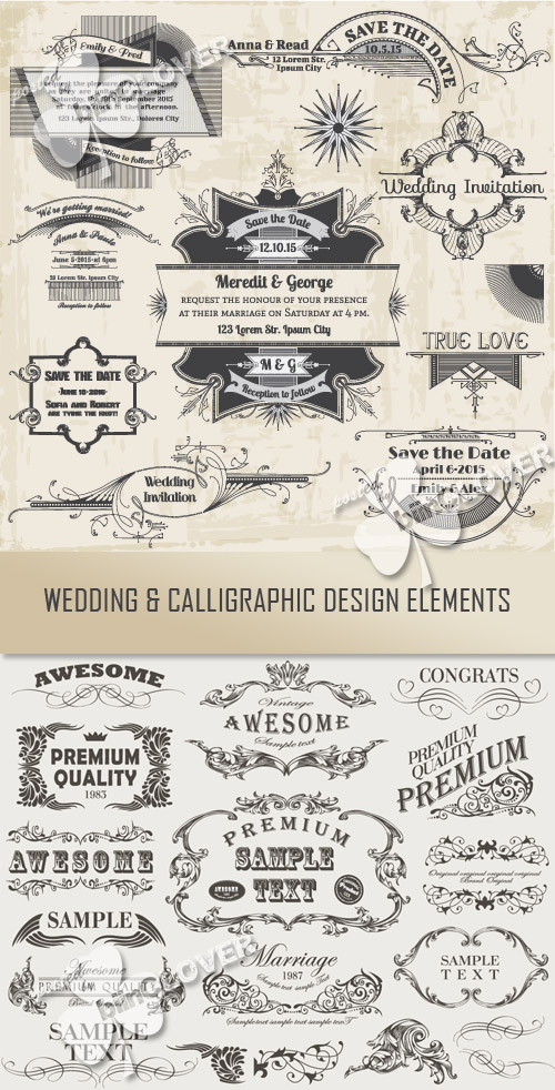 Wedding and calligraphic design elements 0432