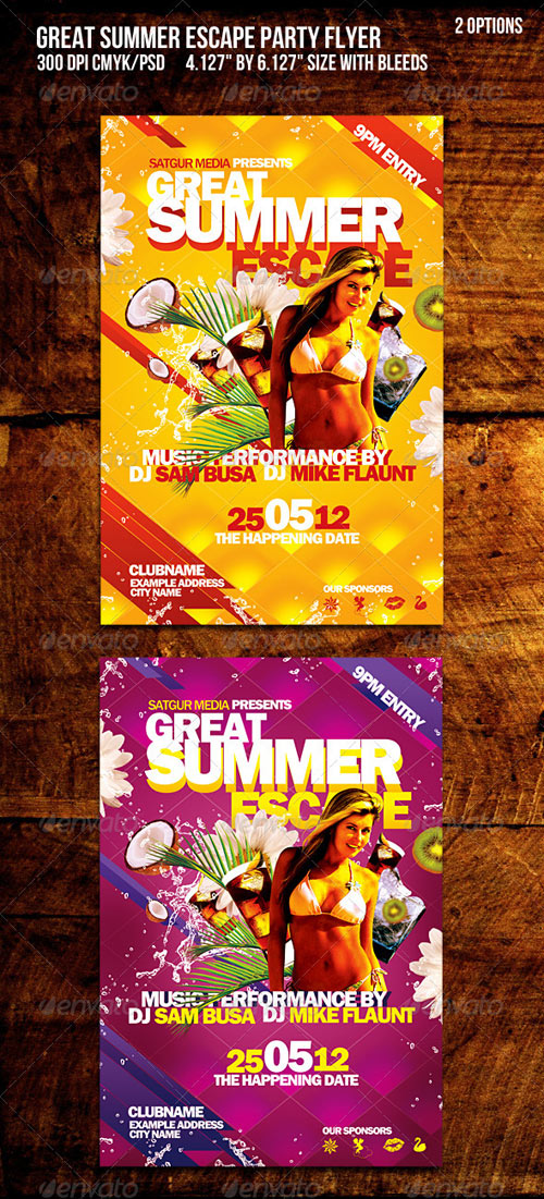 Great Summer Escape Beach /summer Party Flyer