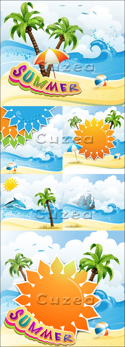       -  / Summer rest on the sea - vector stock