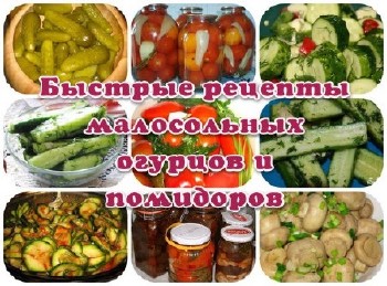 Быстрые рецепты малосольных огурцов и помидоров (2013)