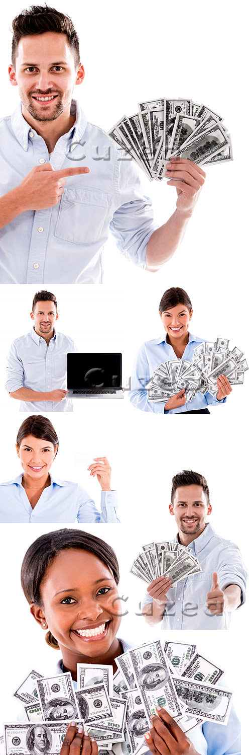      / People and there are a lot of money - stock photo