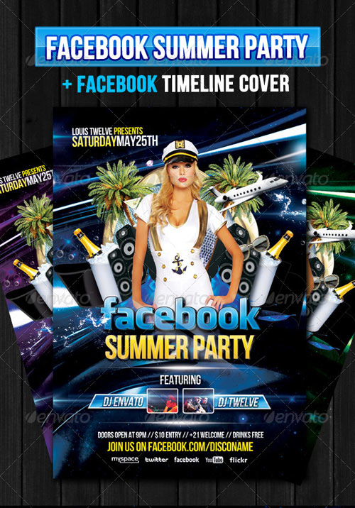 Facebook Summer Party – Flyer + Fb Timeline