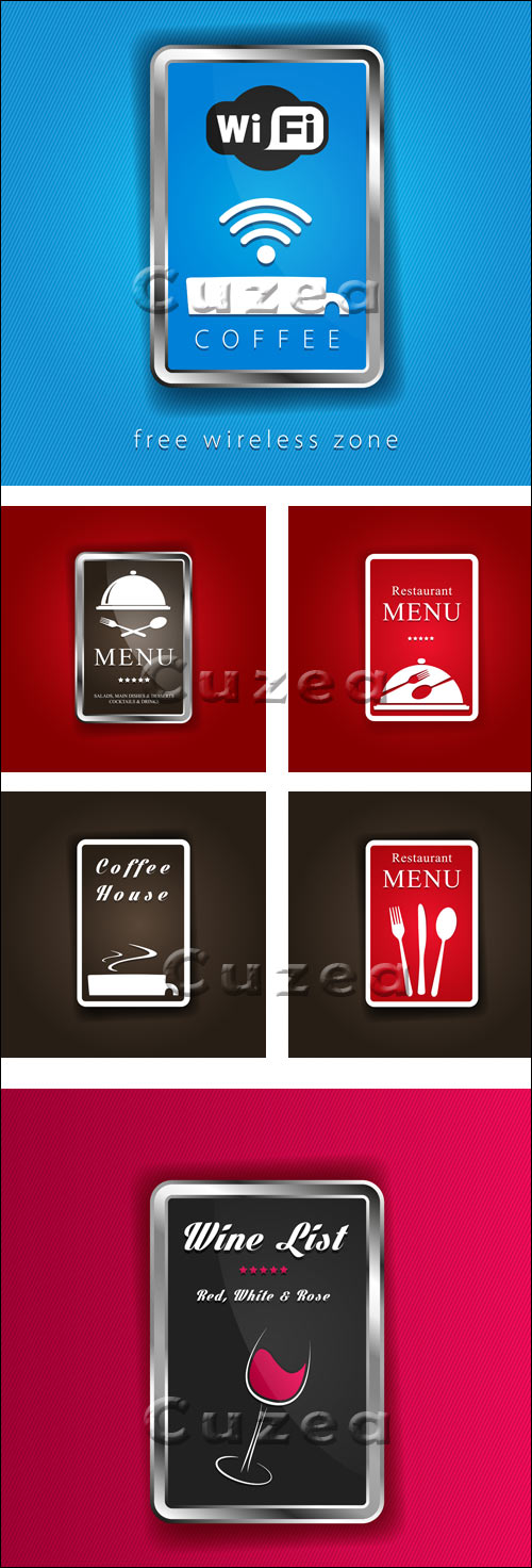     / Restaurant  and wireless coffee menu - vector stock