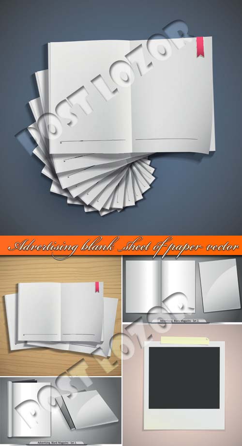 Advertising blank sheet of paper vector