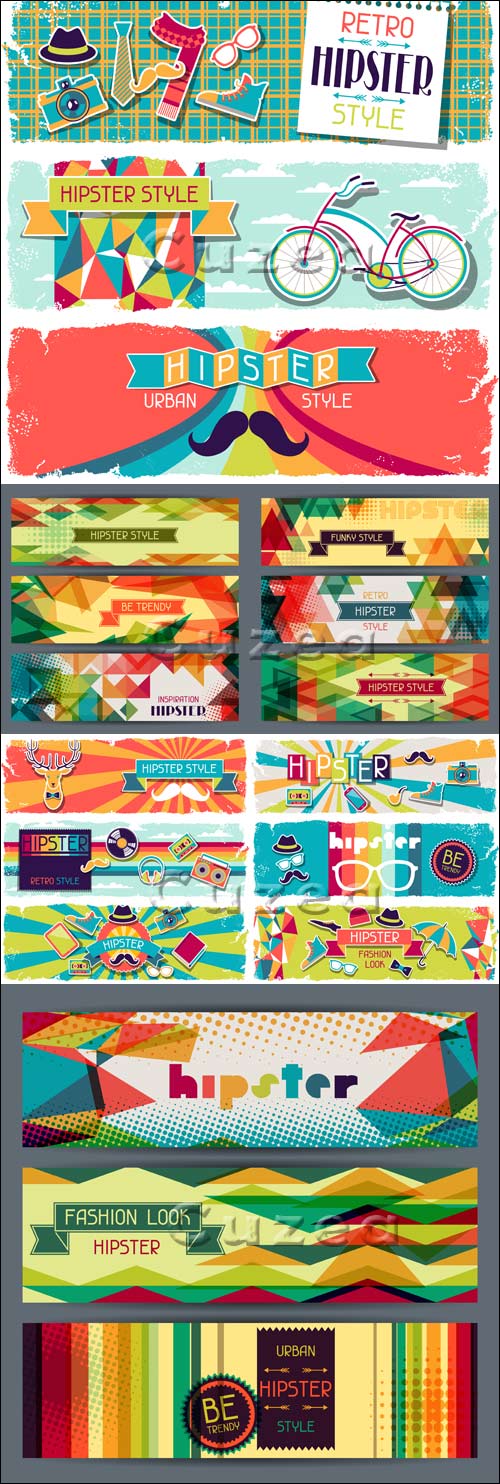     , 4 / Hipster background in retro style, 4 - vector stock
