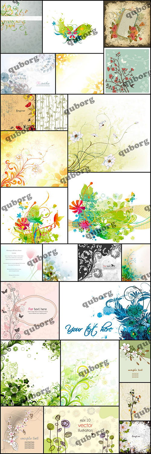 Stock Vector - 100 Floral Vector Illustrations