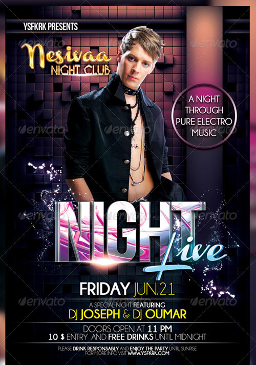 Night Live Flyer Template