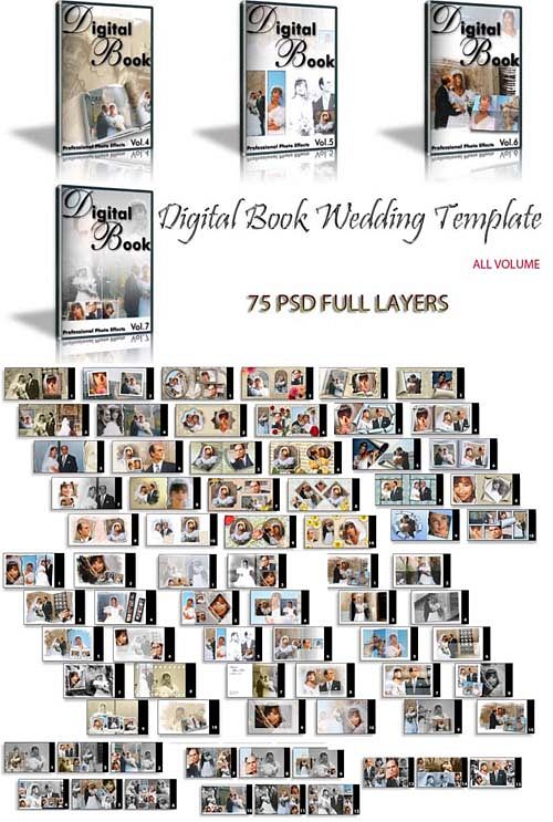 PSD - Digital Book Wedding Template vol 1-7