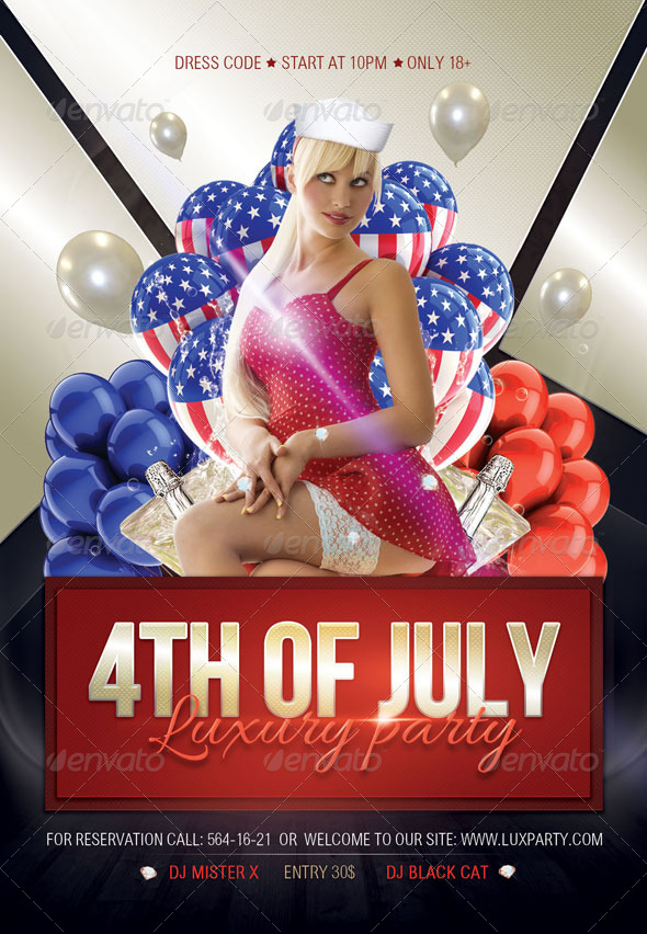PSD - GraphicRiver - 4th of July Luxury Party Flyer