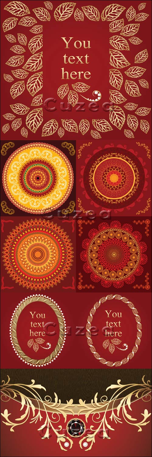        / Red backgrounds with gold elements - vector stock