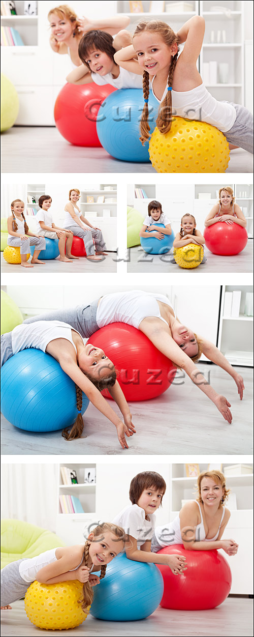    / Family goes in for sports - stock photo