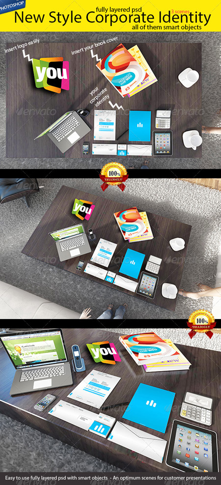 PSD - GraphicRiver New Style Branding Stationery Mock-up