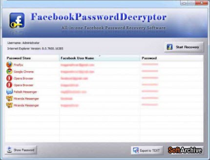 Facebook Password Decryptor v5.0(Portable) Full Version PC Software Free Download with serial key/crack.