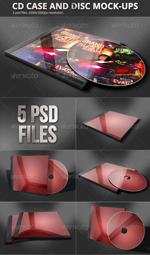 PSD - GraphicRiver CD Case & Disc Mock-ups