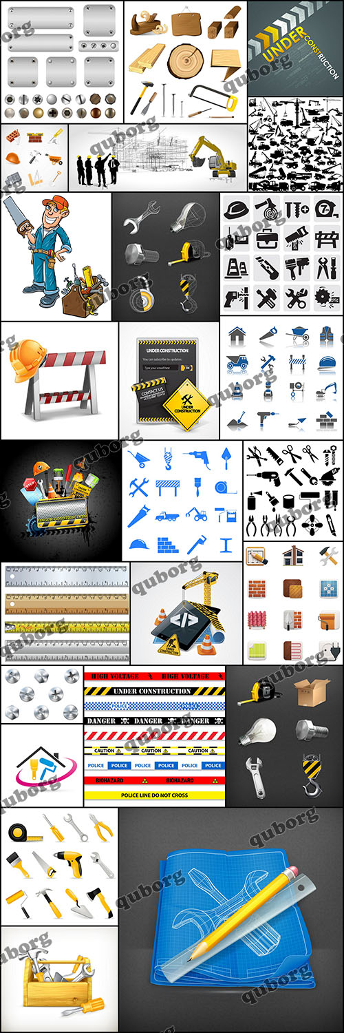 Stock Vector - Tools and Construction
