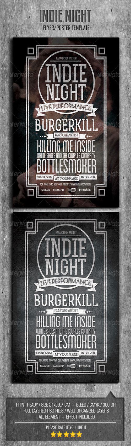 PSD - GraphicRiver Indie Typography Flyer Poster Vol.2