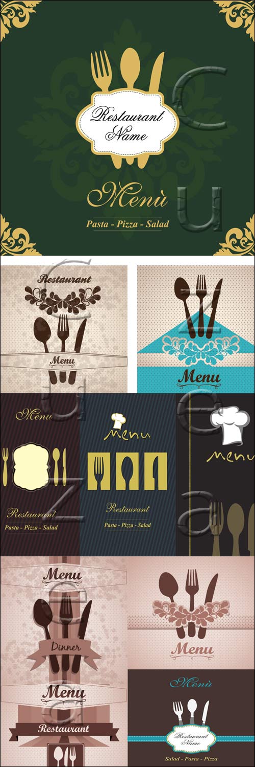    , 24 / Vintage backgrounds for menu, 24  in vector