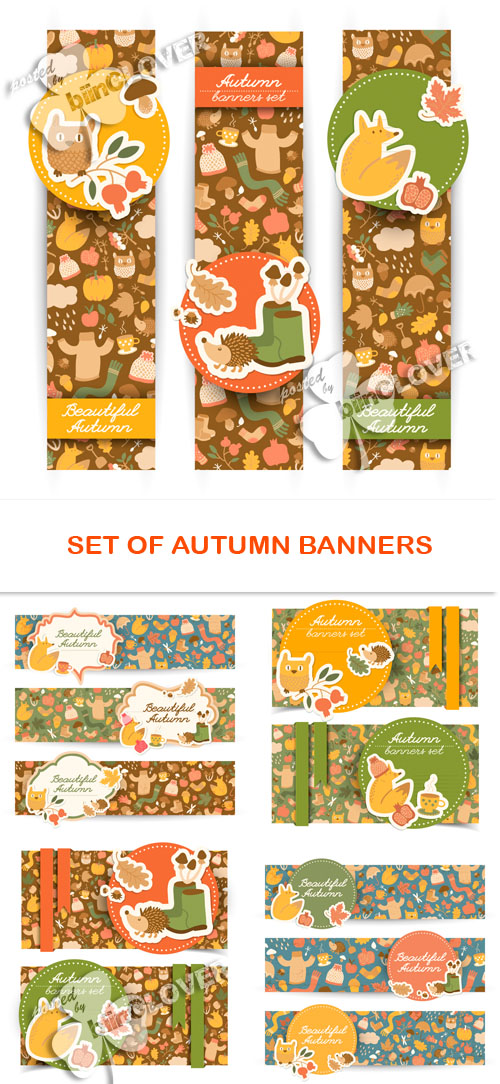 Set of autumn banners 0452