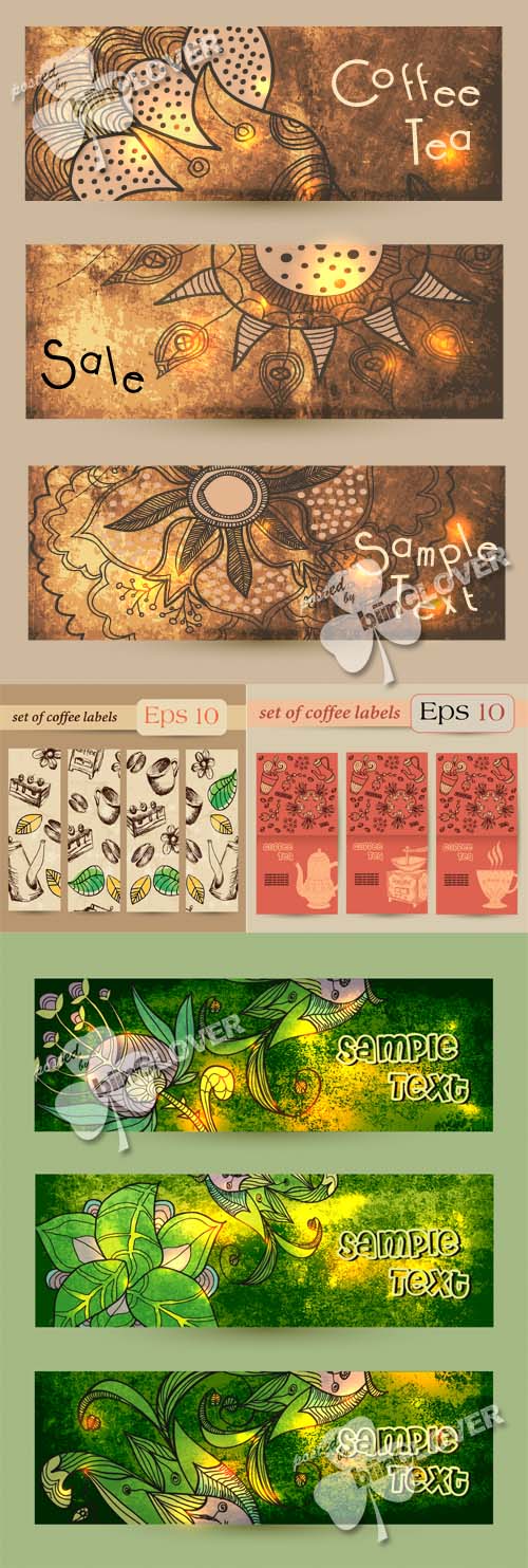Coffee banners and labels 0453