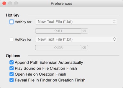 New Files - простое создание файлов в Mac OS X