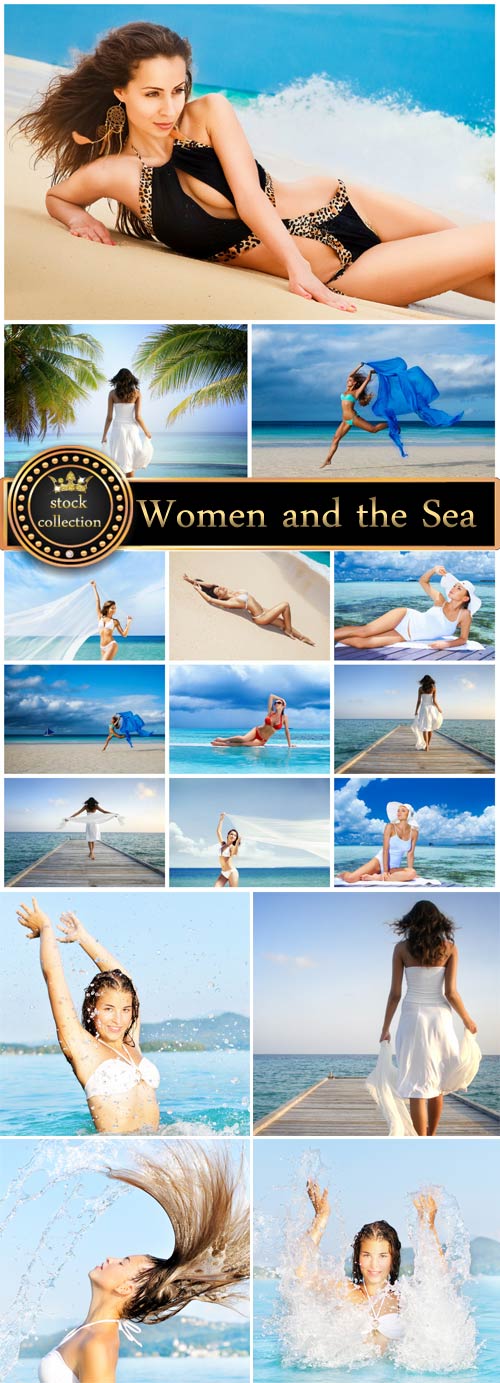 Women and the sea, seaside - stock photos